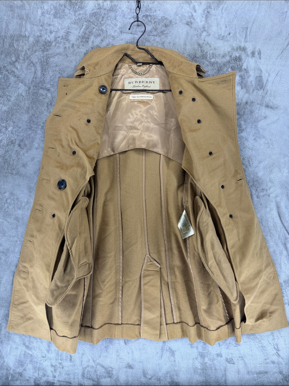 Burberry The Sandringham Cashmere Double-Breasted Winter Trench Coat US 8/UK 10 - Picture 8 of 13